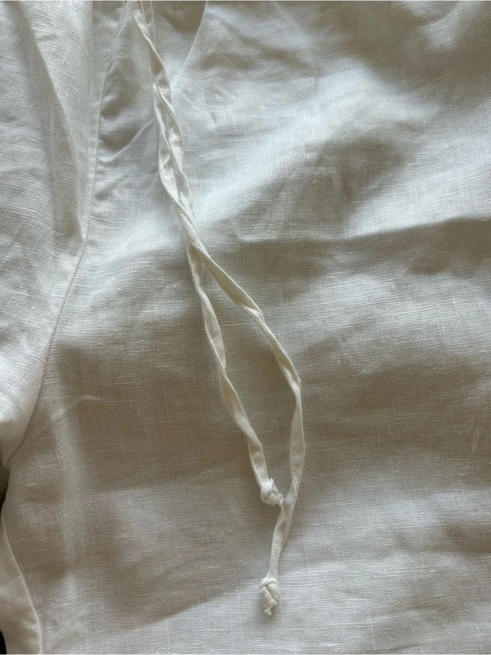 Reformation White Linen Wide-Leg Drawstring Pants